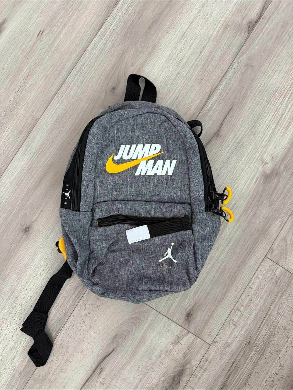 Jump Grey Backpack with Yellow Accents for boys toddler  Nike